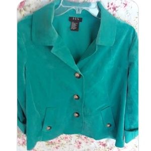 Suede feel button-up jacket